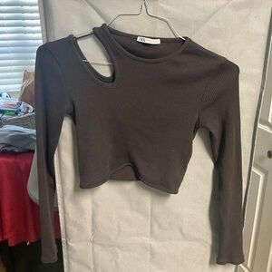 Zara Women's Brown Crop-top